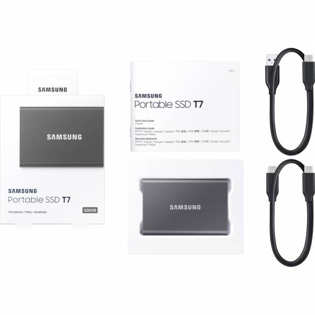 Внешние HDD и SSD Samsung T7 500GB (MU-PC500T/WW) — для бизнеса и офиса Внешние HDD и SSD Samsung T7 500GB (MU-PC500T/WW) — для бизнеса и офиса