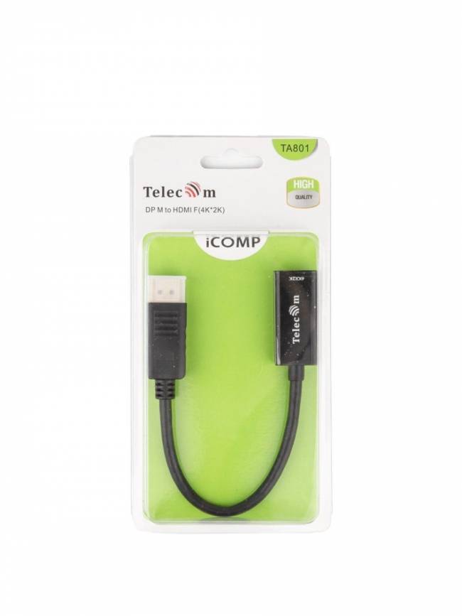 Кабель-переходник DP --> HDMI-F 4K@30Hz 0.2m , Telecom (TA801) Telecom DisplayPort (m) to HDMI (f) — для бизнеса и офиса Кабель-переходник DP --> HDMI-F 4K@30Hz 0.2m , Telecom (TA801) Telecom DisplayPort (m) to HDMI (f) — для бизнеса и офиса