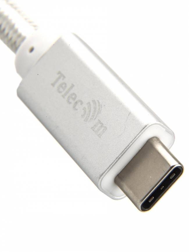 Кабель USB 3.1 Type Cm -- Cm  IC 5А 10Gbs длина 1M, Telecom <TC420S> серебряный Telecom USB 3.2 Type-C (m) - USB 3.2 Type-C (m) 1м — для бизнеса и офиса