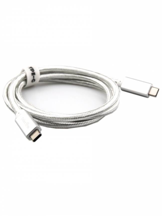Кабель USB 3.1 Type Cm -- Cm  IC 5А 10Gbs длина 1M, Telecom <TC420S> серебряный Telecom USB 3.2 Type-C (m) - USB 3.2 Type-C (m) 1м — для бизнеса и офиса