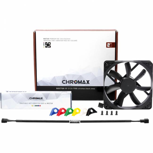 Кулер для корпуса Noctua NF-S12A PWM chromax.black.swap — для бизнеса и офиса Кулер для корпуса Noctua NF-S12A PWM chromax.black.swap — для бизнеса и офиса