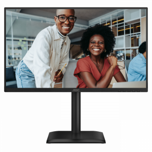 Монитор AOC 24E4U 23.8" 1920x1080, IPS, 200Hz, 80M:1, 300cd, 4 ms, HDMI 1.4, DisplayPort 1.2, 4*USB, Speakers, Height adj 150, pivot, VESA 100, 3Y, White/Silver Монитор AOC 24E4U