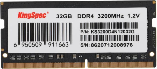 Память DDR4 32GB 3200MHz SHENZHEN KINGSPEC ELECTRONICS TECHNOLOGY CO LTD KS3200D4N12032G — для бизнеса и офиса Память DDR4 32GB 3200MHz SHENZHEN KINGSPEC ELECTRONICS TECHNOLOGY CO LTD KS3200D4N12032G — для бизнеса и офиса