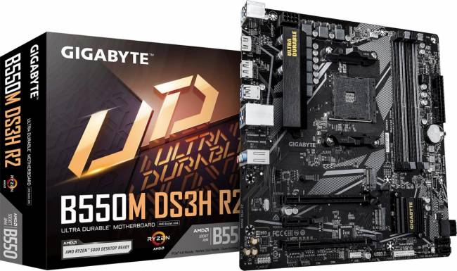 Материнская плата Gigabyte B550M DS3H R2 — для бизнеса и офиса Материнская плата Gigabyte B550M DS3H R2 — для бизнеса и офиса
