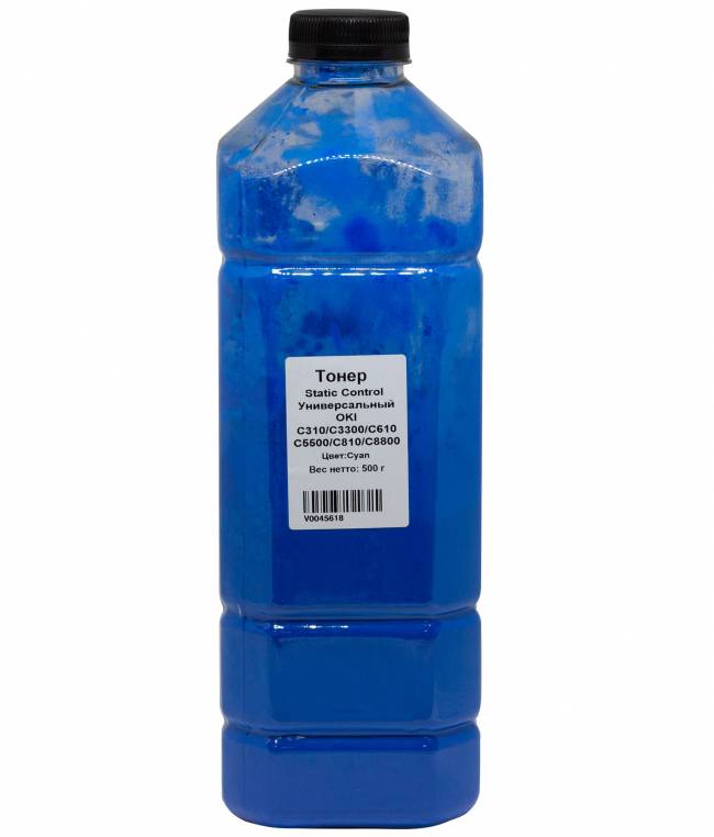 Тонер Static Control Универсальный для Oki C310/C3300/C610/C5500/C810/C8800, C, 500 г, канистра — для бизнеса и офиса Тонер Static Control Универсальный для Oki C310/C3300/C610/C5500/C810/C8800, C, 500 г, канистра — для бизнеса и офиса