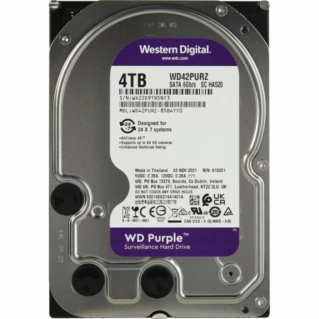 Жесткий диск Western Digital Purple 4TB (WD42PURZ) — для бизнеса и офиса
