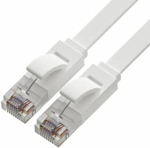 Greenconnect Патч-корд PROF плоский прямой 1.0m, UTP медь кат.6, белый, 30 AWG, ethernet high speed 10 Гбит/с, RJ45, T568B, GCR-51787 Greenconnect RJ45(m) - RJ45(m) Cat. 6 U/UTP PVC 1м белый