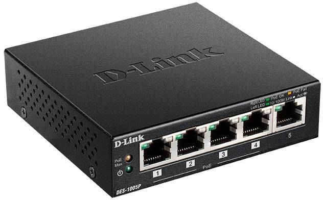 Коммутатор Коммутатор D-Link DES-1005P/B1A — для бизнеса и офиса Коммутатор Коммутатор D-Link DES-1005P/B1A — для бизнеса и офиса