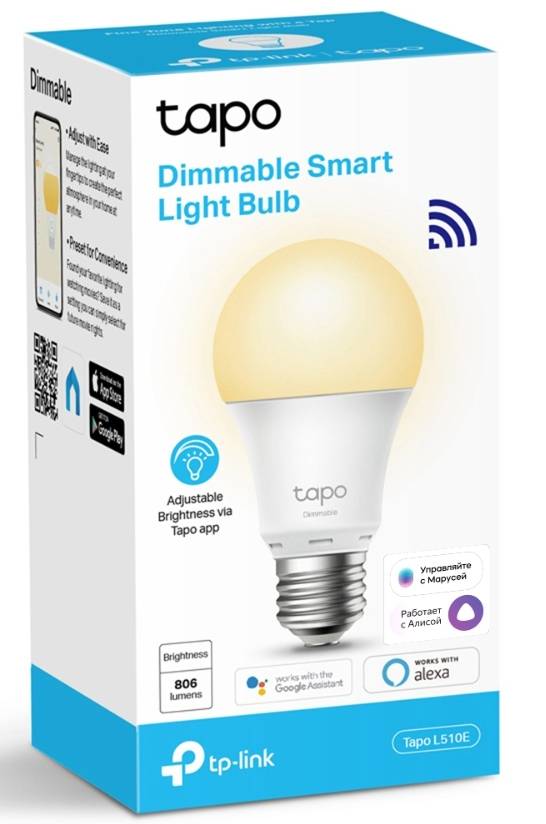 Умная Wi-Fi лампа TP-Link Tapo L510E — для бизнеса и офиса Умная Wi-Fi лампа TP-Link Tapo L510E — для бизнеса и офиса