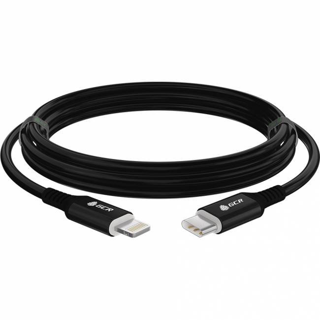 GCR Кабель PREMIUM 3.0m TypeC/Lightning MFI POWER DELIVERY 18 W, быстрая зарядка, черный силикон, AL case черный, черный ПВХ, GCR-53747 Кабель Greenconnect 3 м (GCR-53747) — для бизнеса и офиса GCR Кабель PREMIUM 3.0m TypeC/Lightning MFI POWER DELIVERY 18 W, быстрая зарядка, черный силикон, AL case черный, черный ПВХ, GCR-53747 Кабель Greenconnect 3 м (GCR-53747) — для бизнеса и офиса