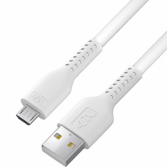 Кабель 1.0m MicroUSB, белый, белый ПВХ Кабель 4PH 1.0 м (4PH-R90066) — для бизнеса и офиса