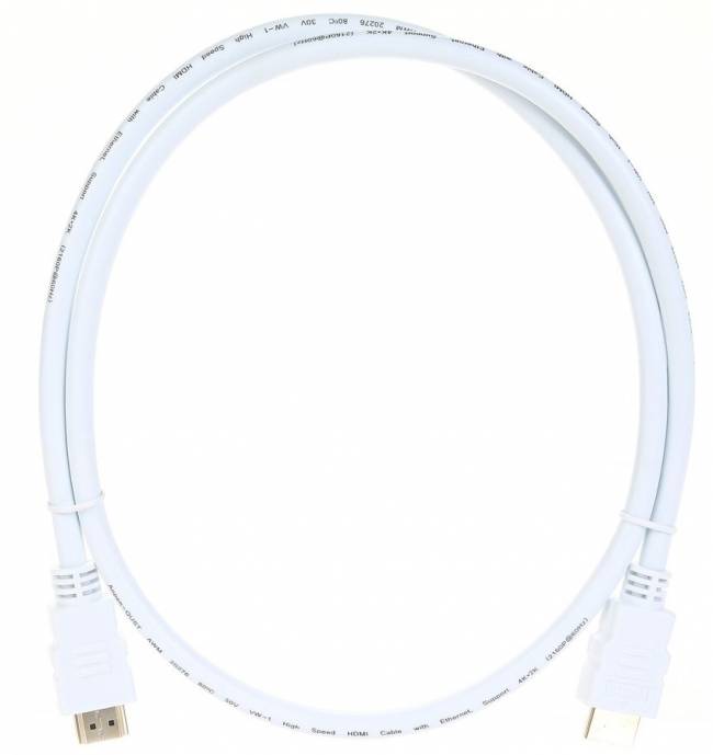 Кабель HDMI 19M/M ver 2.0, 1М, белый  Aopen <ACG711W-1M> AOpen HDMI (m) - HDMI (m) 1м — для бизнеса и офиса