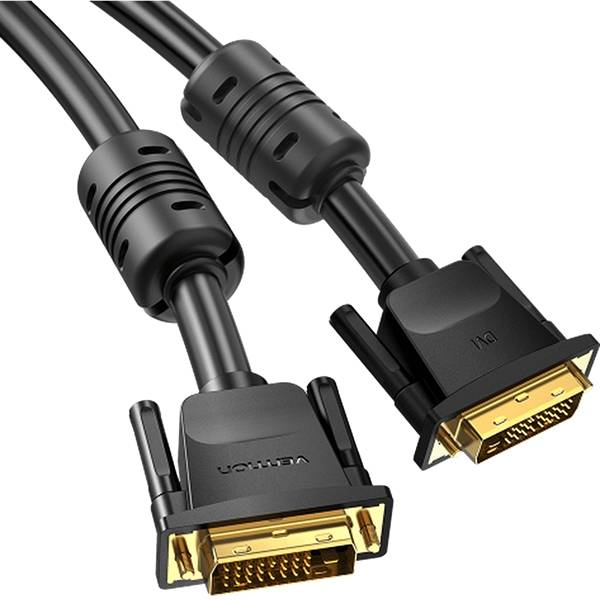 Кабель Vention DVI-D Dual link 25M/25M с ферритовым фильтром - 3м. Кабель Vention DVI-D(m)/DVI-D(m) - 3 м (EAABI) — для бизнеса и офиса
