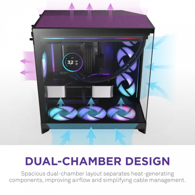 Корпус без блока питания NZXT H9 Flow RGB CM-H92FB-R1 — для бизнеса и офиса Корпус без блока питания NZXT H9 Flow RGB CM-H92FB-R1 — для бизнеса и офиса