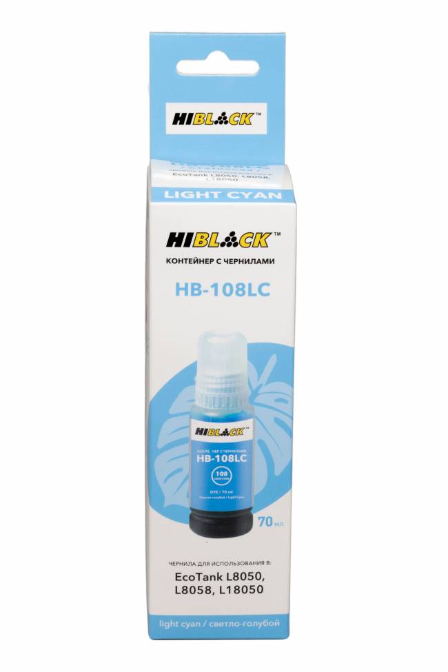 Контейнер с чернилами Hi-Black (HB-108) для Epson L8050/L18050, CL, 70ml — для бизнеса и офиса Контейнер с чернилами Hi-Black (HB-108) для Epson L8050/L18050, CL, 70ml — для бизнеса и офиса