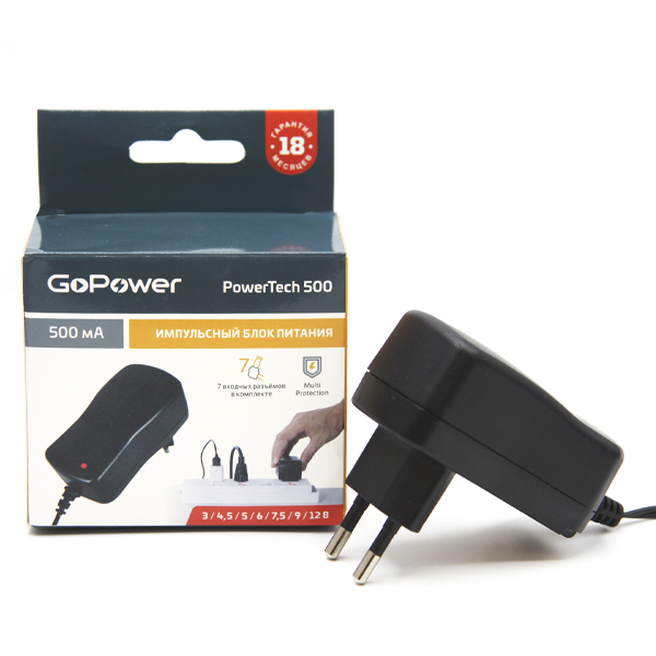 Блок питания GoPower PowerTech 500 универсальн. импульсный (1/100) GoPower PowerTech 500 — для бизнеса и офиса Блок питания GoPower PowerTech 500 универсальн. импульсный (1/100) GoPower PowerTech 500 — для бизнеса и офиса