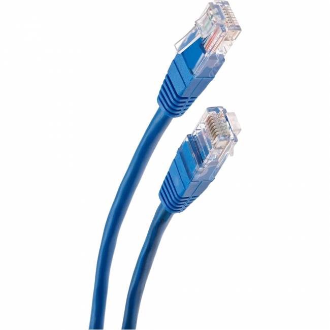 Патчкорд литой "Telecom" UTP кат.5е 15,0м синий VCOM NA102-L-15M — для бизнеса и офиса
