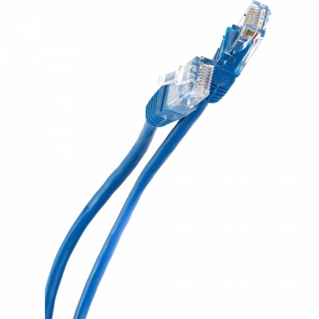 Патчкорд литой "Telecom" UTP кат.5е 15,0м синий VCOM NA102-L-15M — для бизнеса и офиса