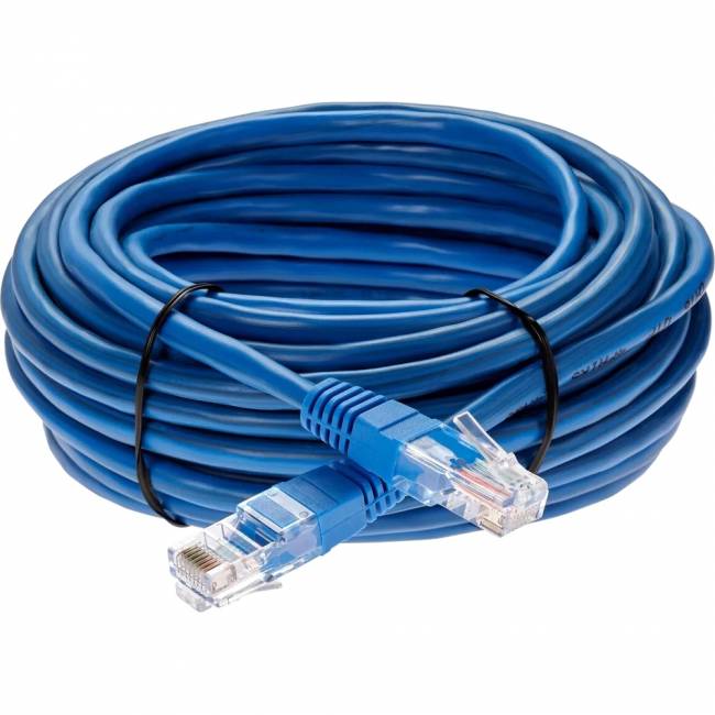 Патчкорд литой "Telecom" UTP кат.5е 15,0м синий VCOM NA102-L-15M — для бизнеса и офиса