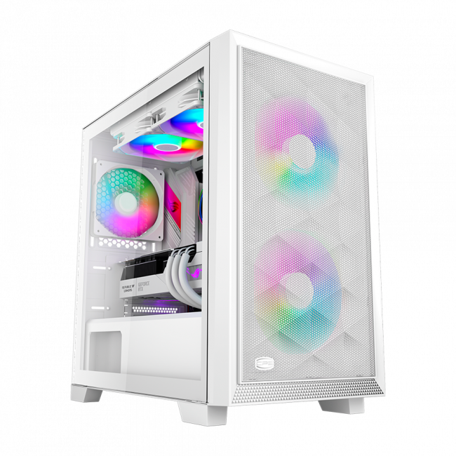 Корпус без блока питания PcCooler C3D310 WH ARGB — для бизнеса и офиса
