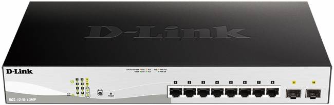 Коммутатор D-Link DGS-1210-10MP — для бизнеса и офиса Коммутатор D-Link DGS-1210-10MP — для бизнеса и офиса