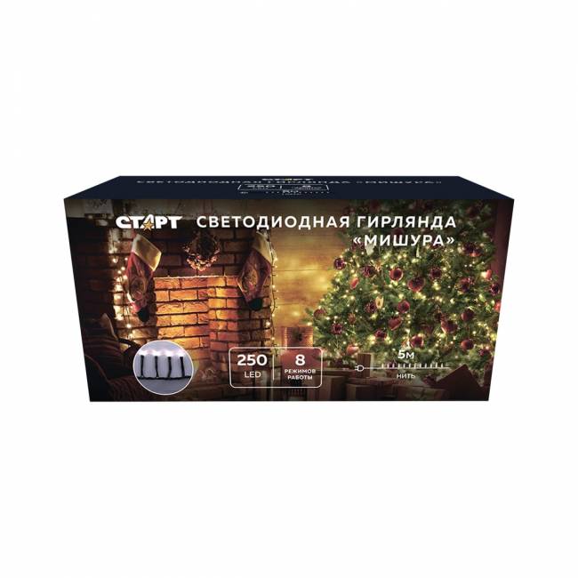 Гирлянда Гирлянда 250LED 220V, 8 режимов, 5 м, нить, мягкий белый — для бизнеса и офиса Гирлянда Гирлянда 250LED 220V, 8 режимов, 5 м, нить, мягкий белый — для бизнеса и офиса