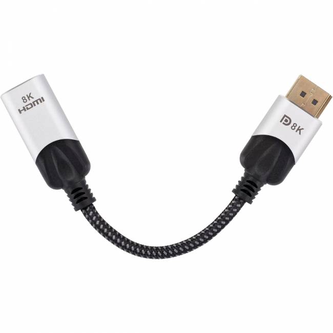 Адаптер DisplayPort(M) ---> HDMI(F) 0.15m 8K@60Hz VCOM <CG6218M-0.15> Переходник VCOM DisplayPort M/HDMI F (CG6218M-0.15) — для бизнеса и офиса