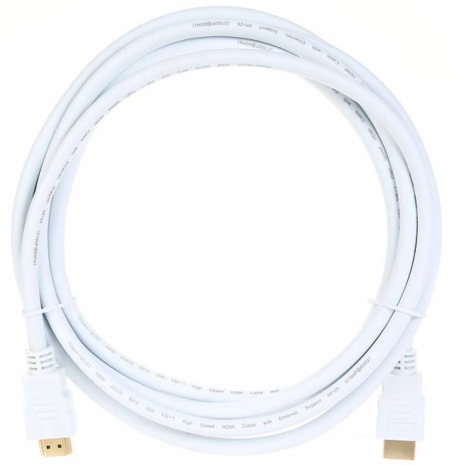 Кабель HDMI 19M/M ver 2.0, 3М, белый  Aopen <ACG711W-3M> AOpen HDMI (m) - HDMI (m) 3м — для бизнеса и офиса