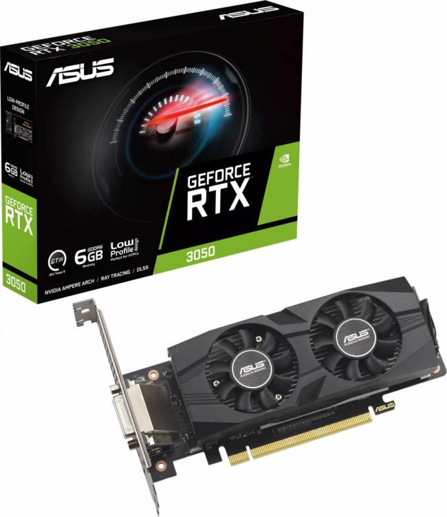 Видеокарта ASUS RTX3050-O6G-LP-BRK — для бизнеса и офиса Видеокарта ASUS RTX3050-O6G-LP-BRK — для бизнеса и офиса