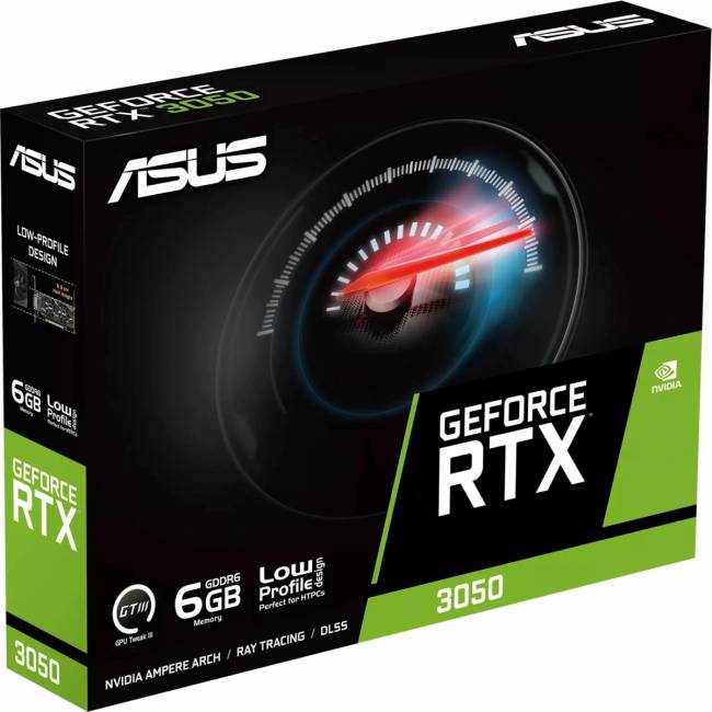 Видеокарта ASUS RTX3050-O6G-LP-BRK — для бизнеса и офиса Видеокарта ASUS RTX3050-O6G-LP-BRK — для бизнеса и офиса