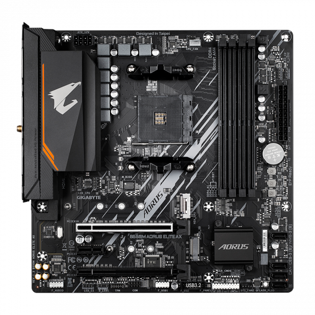 Материнская плата GIGABYTE B550M AORUS ELITE AX — для бизнеса и офиса Материнская плата GIGABYTE B550M AORUS ELITE AX — для бизнеса и офиса