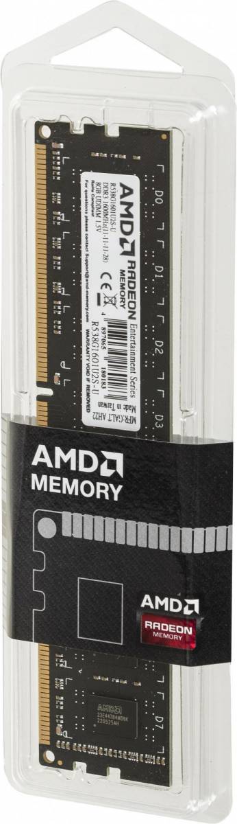 Память DDR3 8Gb 1600MHz AMD R538G1601U2S-U — для бизнеса и офиса Память DDR3 8Gb 1600MHz AMD R538G1601U2S-U — для бизнеса и офиса