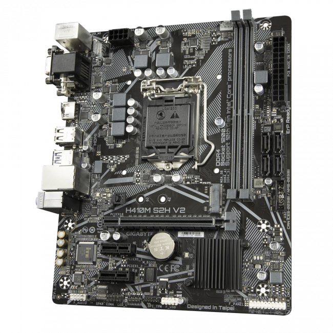 Материнская плата Gigabyte H410M S2H V2 (rev. 1.0) — для бизнеса и офиса Материнская плата Gigabyte H410M S2H V2 (rev. 1.0) — для бизнеса и офиса