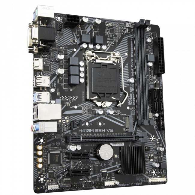 Материнская плата Gigabyte H410M S2H V2 (rev. 1.0) — для бизнеса и офиса Материнская плата Gigabyte H410M S2H V2 (rev. 1.0) — для бизнеса и офиса