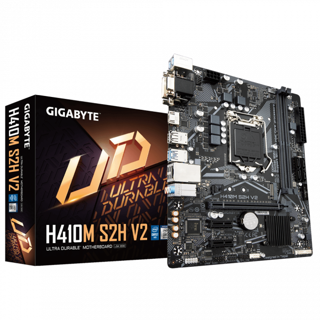 Материнская плата Gigabyte H410M S2H V2 (rev. 1.0) — для бизнеса и офиса Материнская плата Gigabyte H410M S2H V2 (rev. 1.0) — для бизнеса и офиса