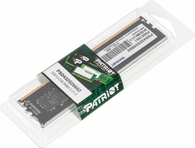 Память DDR4 32Gb 2666MHz Patriot PSD432G26662 — для бизнеса и офиса