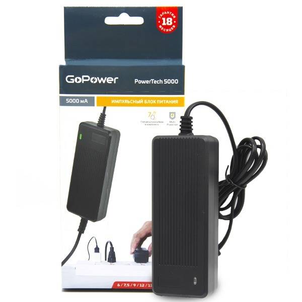 Блок питания GoPower PowerTech 5000 универсальн. импульсный (1/20) GoPower PowerTech 5000 — для бизнеса и офиса Блок питания GoPower PowerTech 5000 универсальн. импульсный (1/20) GoPower PowerTech 5000 — для бизнеса и офиса