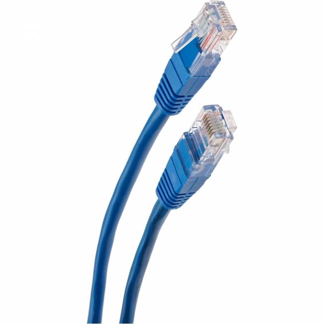 Патчкорд литой "Telecom" UTP кат.5е 1,0м синий VCOM NA102-L-1M — для бизнеса и офиса