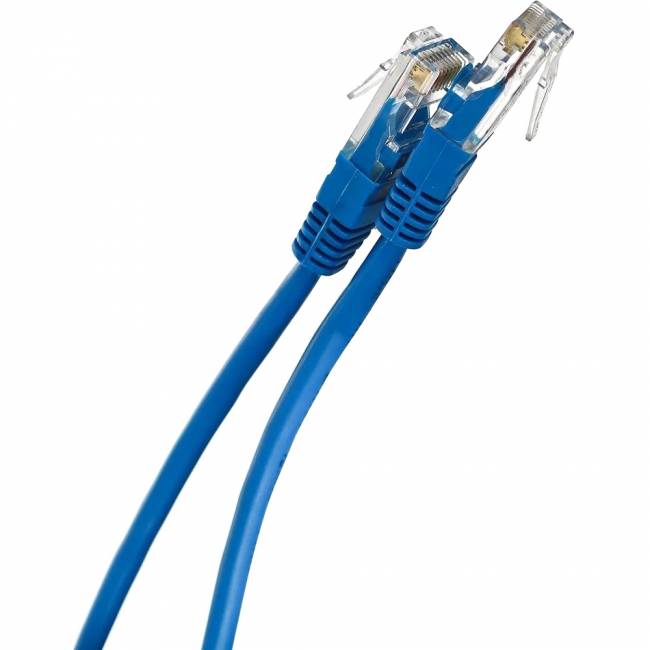 Патчкорд литой "Telecom" UTP кат.5е 1,0м синий VCOM NA102-L-1M — для бизнеса и офиса