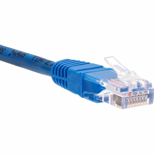 Патчкорд литой "Telecom" UTP кат.5е 1,0м синий VCOM NA102-L-1M — для бизнеса и офиса