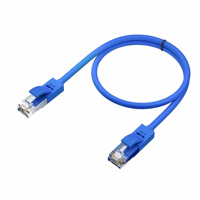 GCR Патч-корд прямой 35.0m UTP кат.5e, синий, позолоченные контакты, 24 AWG, литой, ethernet high speed 1 Гбит/с, RJ45, T568B, GCR-50947 Greenconnect RJ45(m) - RJ45(m) Cat. 5e UTP  35м синий — для бизнеса и офиса