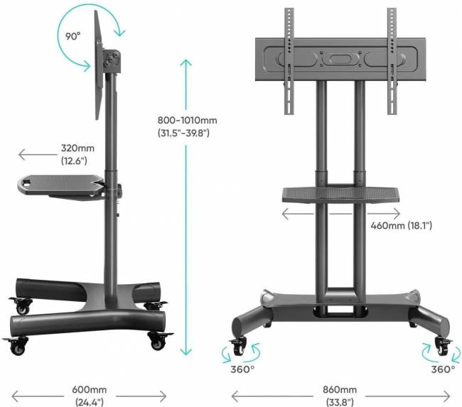 Мобильная стойка ONKRON на 1 для ТВ и сенсорных панелей ONKRON TS1350 BLACK — для бизнеса и офиса Мобильная стойка ONKRON на 1 для ТВ и сенсорных панелей ONKRON TS1350 BLACK — для бизнеса и офиса
