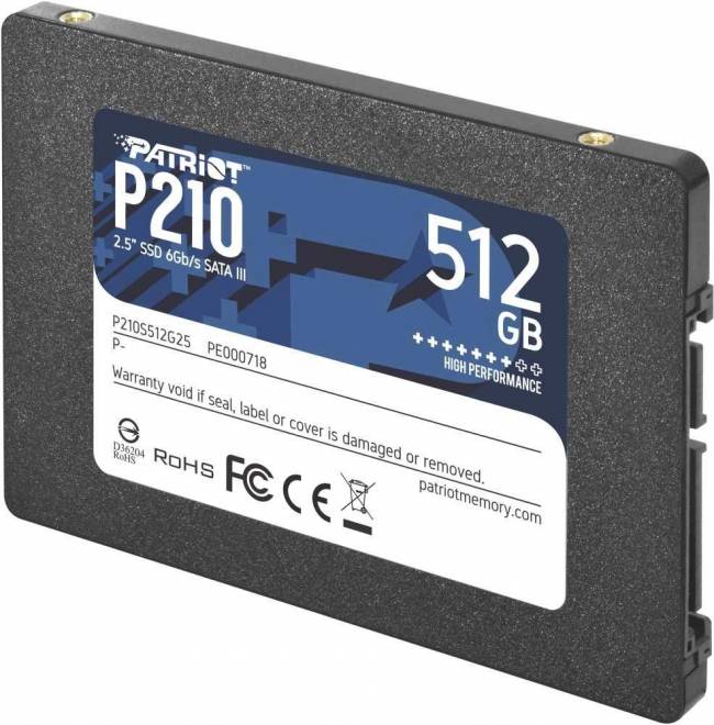 Накопитель SSD Patriot P210S512G25 — для бизнеса и офиса Накопитель SSD Patriot P210S512G25 — для бизнеса и офиса