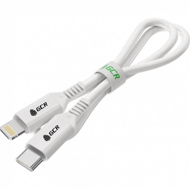 GCR Кабель PREMIUM 0.5m TypeC/Lightning MFI POWER DELIVERY 18 W, быстрая зарядка, белый силикон, AL case белый, белый ПВХ, GCR-53534 Кабель Greenconnect 0.5 м (GCR-53534) — для бизнеса и офиса GCR Кабель PREMIUM 0.5m TypeC/Lightning MFI POWER DELIVERY 18 W, быстрая зарядка, белый силикон, AL case белый, белый ПВХ, GCR-53534 Кабель Greenconnect 0.5 м (GCR-53534) — для бизнеса и офиса