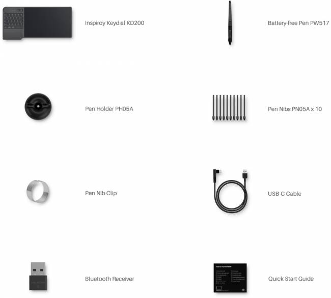 Графический планшет Huion Inspiroy Keydial KD200 — для бизнеса и офиса Графический планшет Huion Inspiroy Keydial KD200 — для бизнеса и офиса