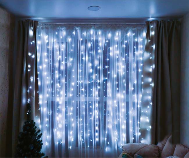 Гирлянда Гирлянда 360LED 220V, 8 режимов, 3х3 м, занавес, холодный белый — для бизнеса и офиса Гирлянда Гирлянда 360LED 220V, 8 режимов, 3х3 м, занавес, холодный белый — для бизнеса и офиса