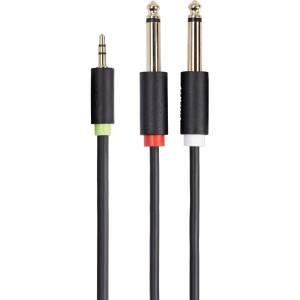 Кабель-адаптер 3.5ST(M)/2X6.35 ST(M), 1.5м, Telecom PRO <TAV6168-1.5M> Адаптер-переходник Telecom Jack 3.5 mm M/2 x jack 6.35 mm M (TAV6168-1.5M)