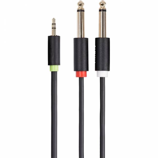 Кабель-адаптер 3.5ST(M)/2X6.35 ST(M), 1.5м, Telecom PRO <TAV6168-1.5M> Адаптер-переходник Telecom Jack 3.5 mm M/2 x jack 6.35 mm M (TAV6168-1.5M) — для бизнеса и офиса