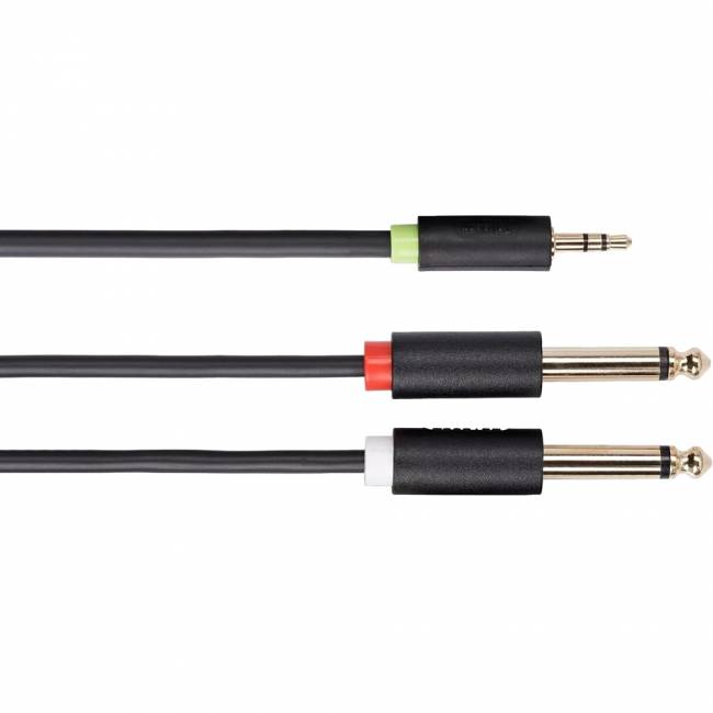 Кабель-адаптер 3.5ST(M)/2X6.35 ST(M), 1.5м, Telecom PRO <TAV6168-1.5M> Адаптер-переходник Telecom Jack 3.5 mm M/2 x jack 6.35 mm M (TAV6168-1.5M) — для бизнеса и офиса