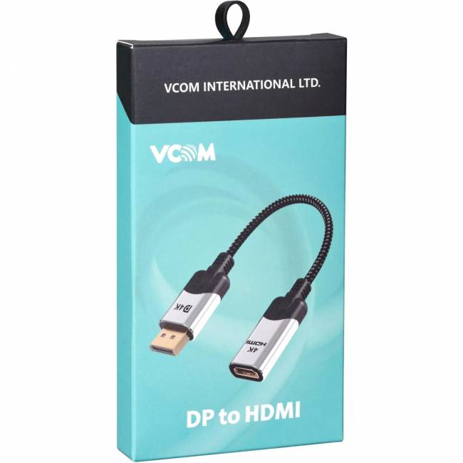 Адаптер DisplayPort(M) ---> HDMI(F) 0.15m 4K@60Hz VCOM <CG621M-0.15> Переходник VCOM DisplayPort M/HDMI F (CG621M-0.15) — для бизнеса и офиса Адаптер DisplayPort(M) ---> HDMI(F) 0.15m 4K@60Hz VCOM <CG621M-0.15> Переходник VCOM DisplayPort M/HDMI F (CG621M-0.15) — для бизнеса и офиса